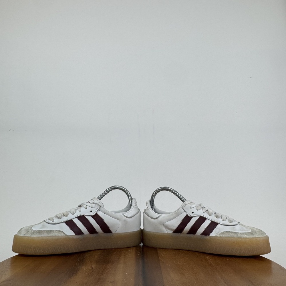 Womens Adidas Sambae White Shadow Red Leather Casual Comfort Sneakers Size 5.5 M - Picture 5 of 8